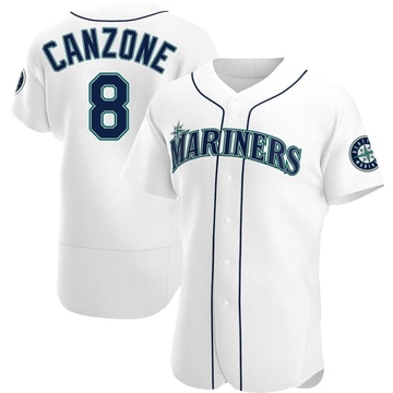 Dominic Canzone Men's Authentic Seattle Mariners White Home Jersey
