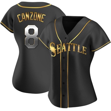 Dominic Canzone Women's Replica Seattle Mariners Black Golden Alternate Jersey