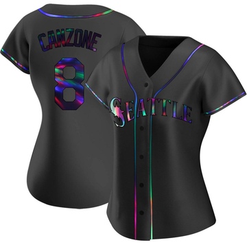 Dominic Canzone Women's Replica Seattle Mariners Black Holographic Alternate Jersey