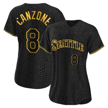 Dominic Canzone Women's Replica Seattle Mariners Black Snake Skin City Jersey