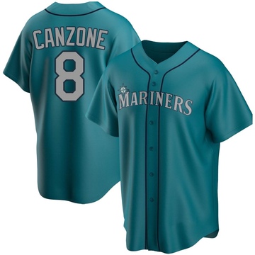 Dominic Canzone Youth Replica Seattle Mariners Aqua Alternate Jersey