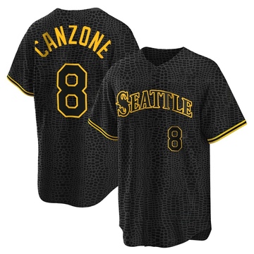 Dominic Canzone Youth Replica Seattle Mariners Black Snake Skin City Jersey