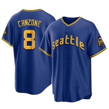 Dominic Canzone Youth Replica Seattle Mariners Royal 2023 City Connect Jersey