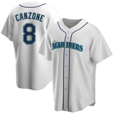 Dominic Canzone Youth Replica Seattle Mariners White Home Jersey