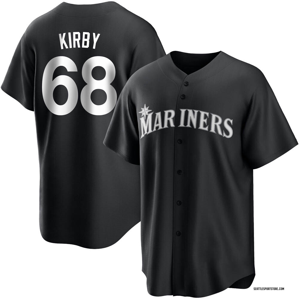 George Kirby Youth Replica Seattle Mariners Black/White Jersey