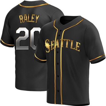 Luke Raley Men's Replica Seattle Mariners Black Golden Alternate Jersey