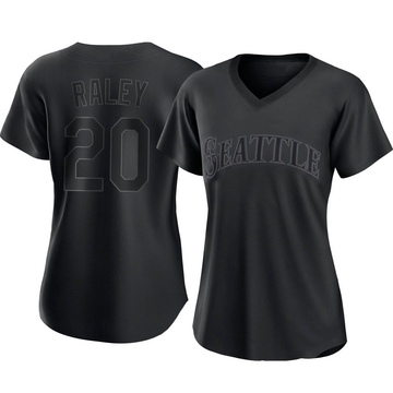 Luke Raley Women's Authentic Seattle Mariners Black Pitch Fashion Jersey