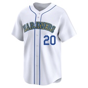 Luke Raley Youth Limited Seattle Mariners White Throwback Cooperstown Collection Jersey
