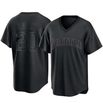 Luke Raley Youth Replica Seattle Mariners Black Pitch Fashion Jersey