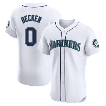 Nick Becker Men's Elite Seattle Mariners White Home Jersey