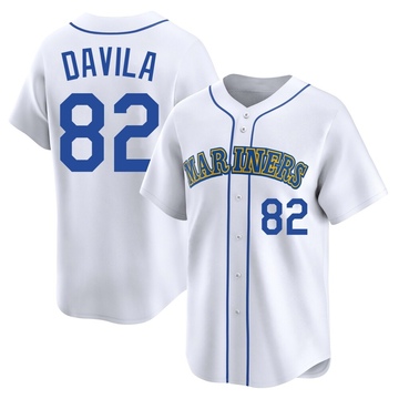 Nick Davila Men's Limited Seattle Mariners White Throwback Cooperstown Collection Jersey