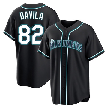 Nick Davila Men's Replica Seattle Mariners Black Fashion Out Jersey