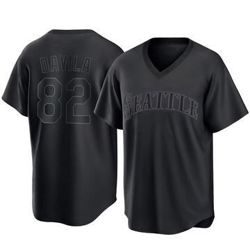 Nick Davila Men's Replica Seattle Mariners Black Pitch Fashion Jersey