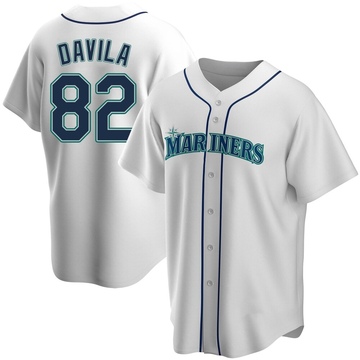 Nick Davila Men's Replica Seattle Mariners White Home Jersey