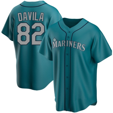 Nick Davila Youth Replica Seattle Mariners Aqua Alternate Jersey