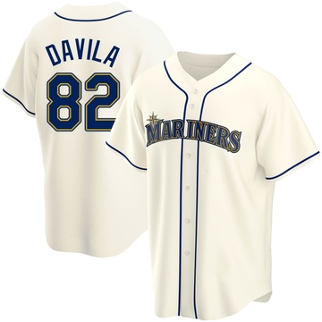 Nick Davila Youth Replica Seattle Mariners Cream Alternate Jersey
