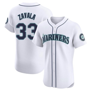 Seby Zavala Men's Elite Seattle Mariners White Home Jersey