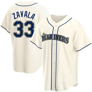 Seby Zavala Youth Replica Seattle Mariners Cream Alternate Jersey